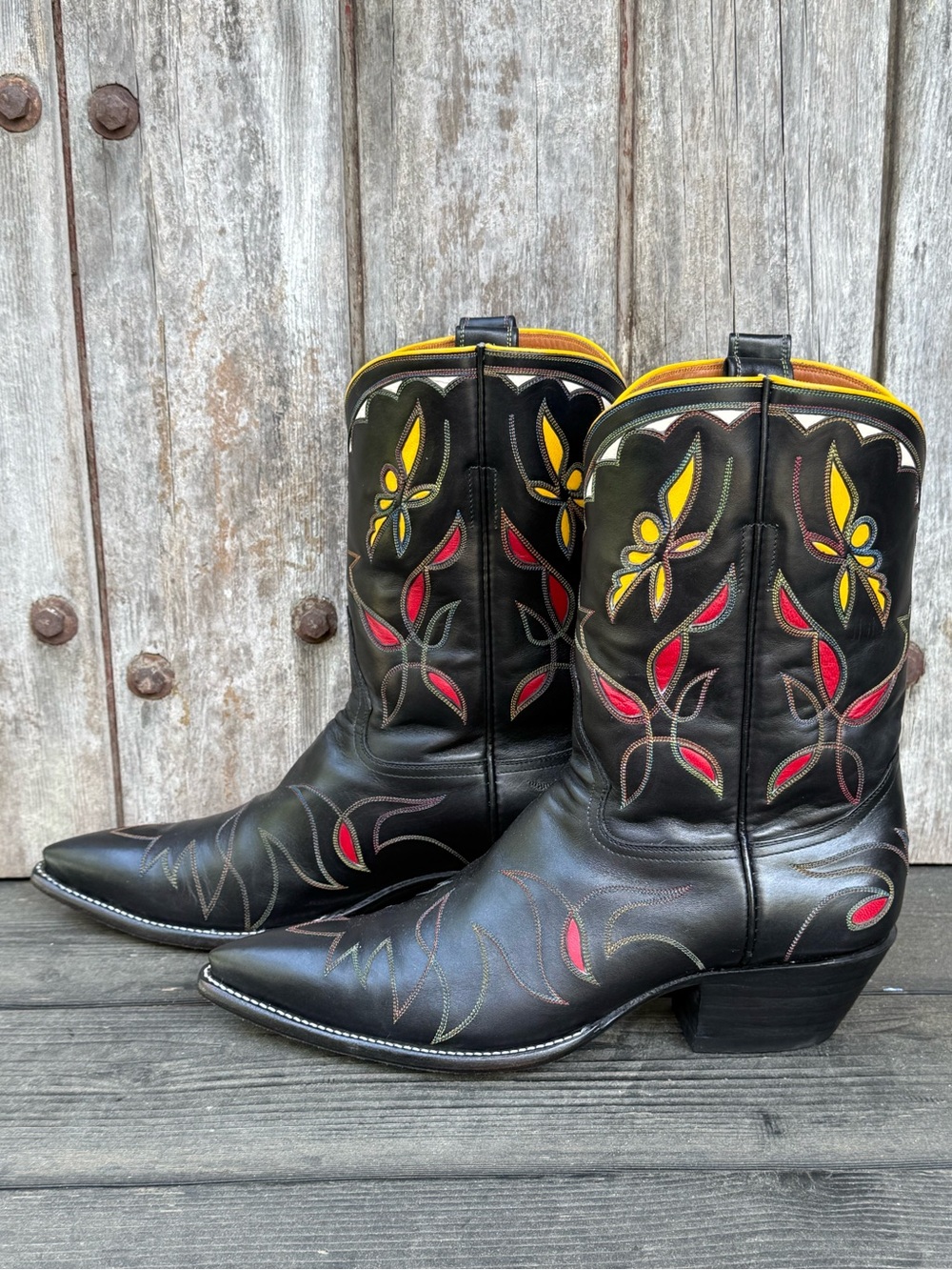 Rocketbuster Women's Cowboy Boots with Butterfly Inlay Design 🦋